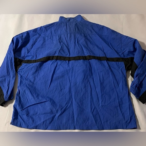 Vintage REEBOK 1/2 Zip Pullover Windbreaker Large Lightweight Black Blue 90s - Picture 10 of 10
